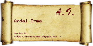Ardai Irma névjegykártya