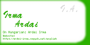 irma ardai business card